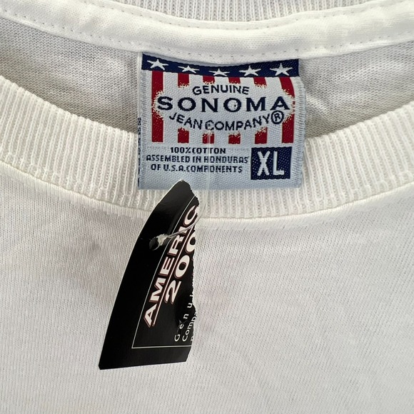 Vintage Y2k American Flag USA 2001 White T-Shirt Sonoma New No Tags READ - Picture 4 of 16